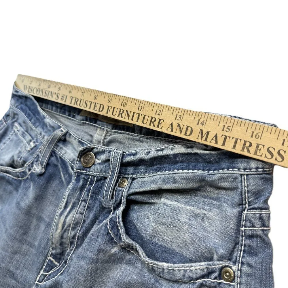 BKE Denim Cutoff Shorts Men’s 32 Blue Distressed Raw Hem Low Rise